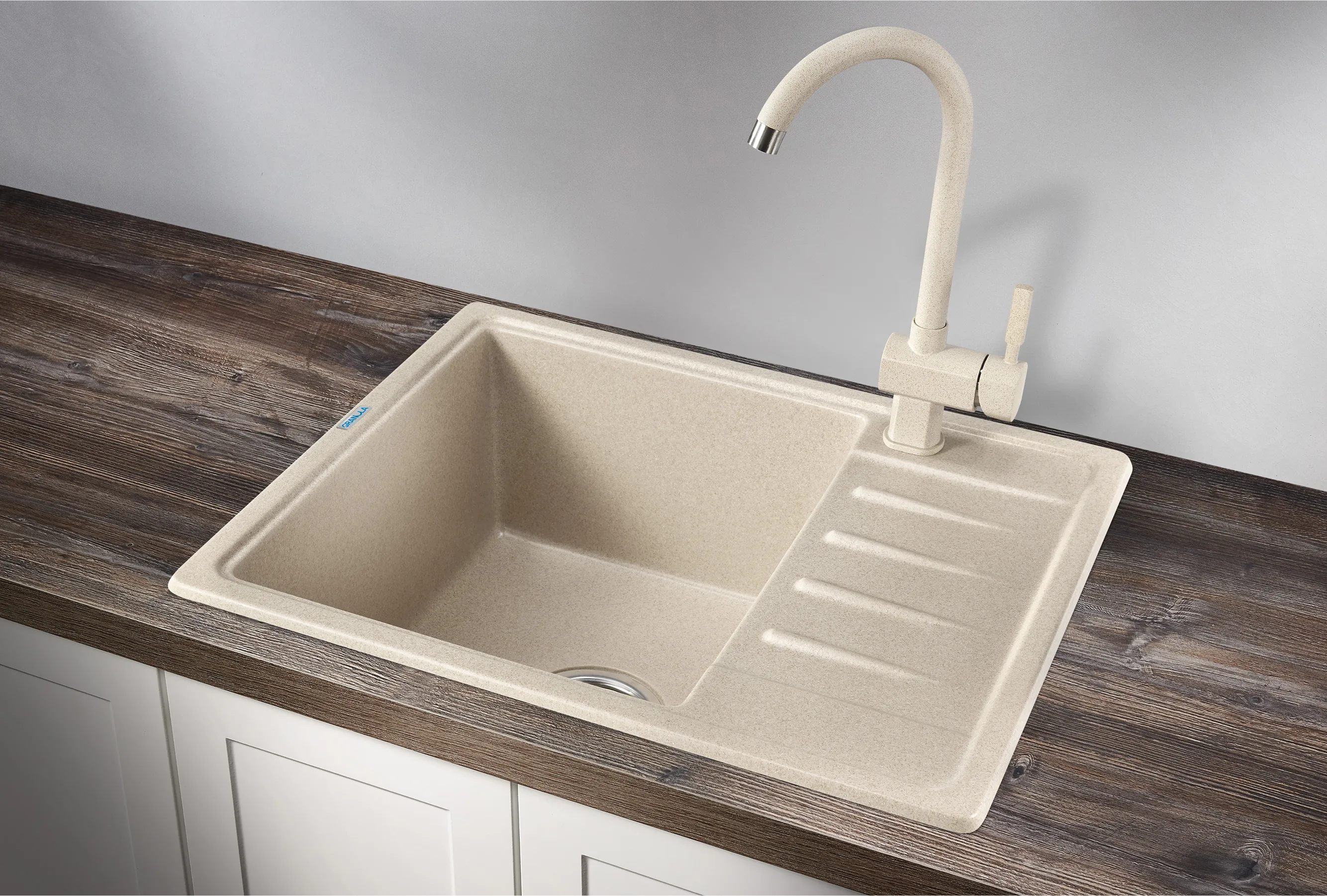 5803, БЕЖЕВЫЙ, кухонная мойка, СтандАРТ кварц