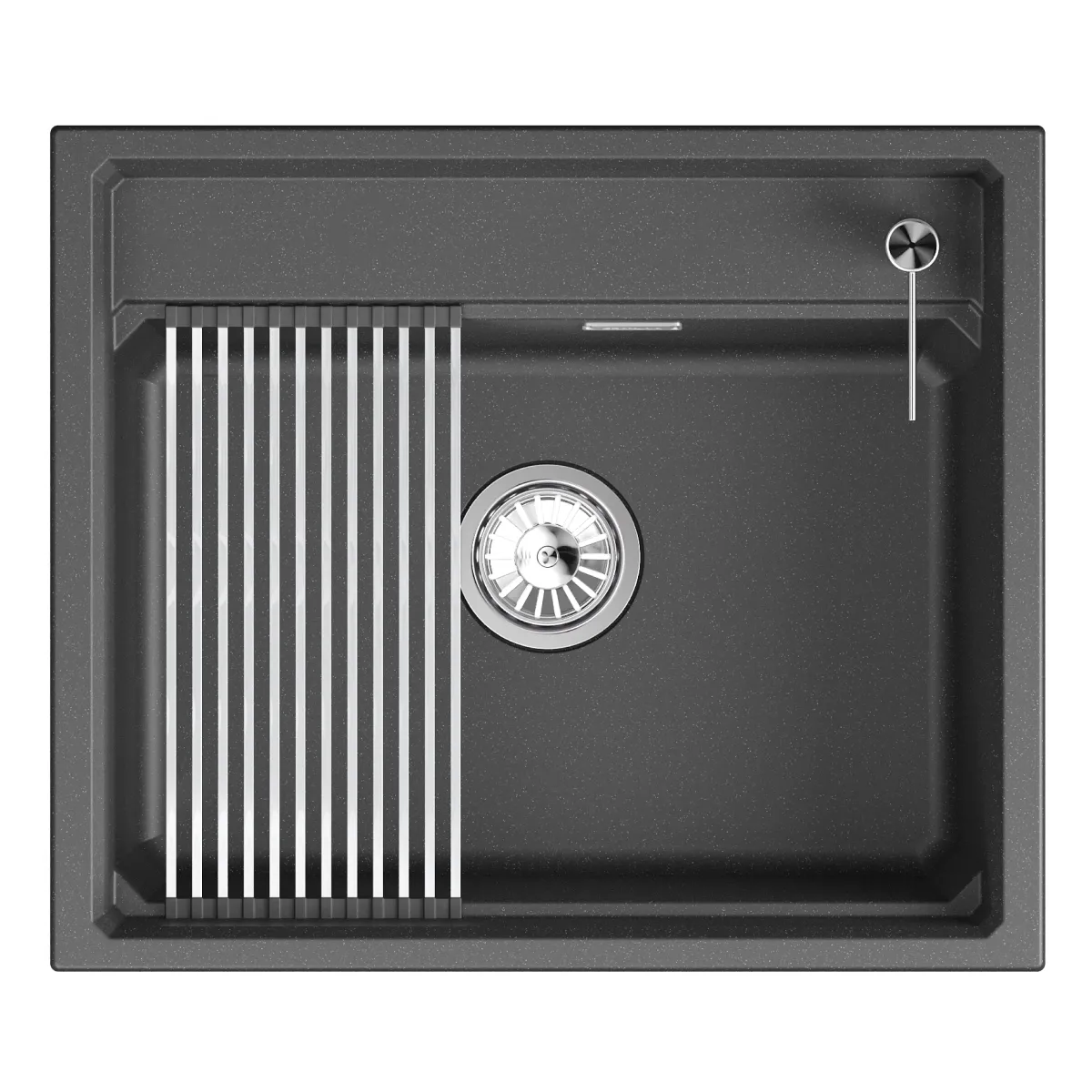 Мойка для кухни Granula Kitchen Space 6003i черный, 60х51 см, прямоугольная