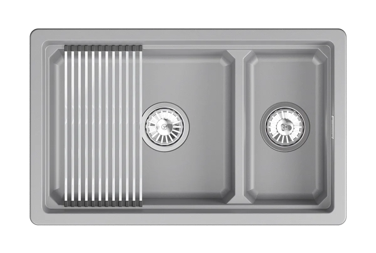 KS-7304iU, АЛЮМИНИУМ, кухонная мойка, кварц