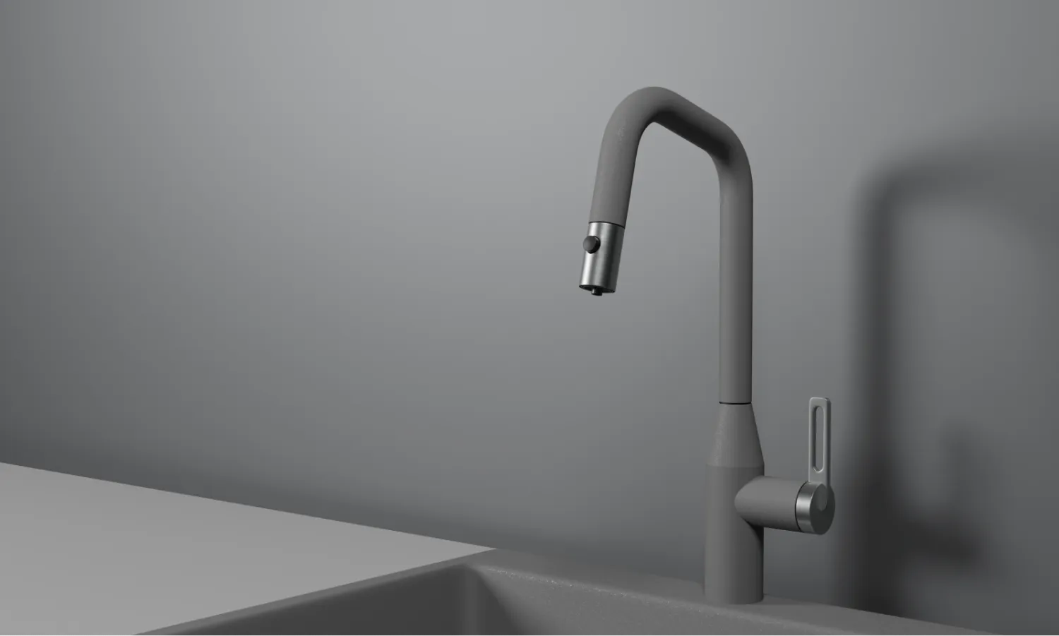 GR-8171, АЛЮМИНИУМ, СМЕСИТЕЛЬ КУХОННЫЙ С ВЫДВИЖНЫМ ИЗЛИВОМ