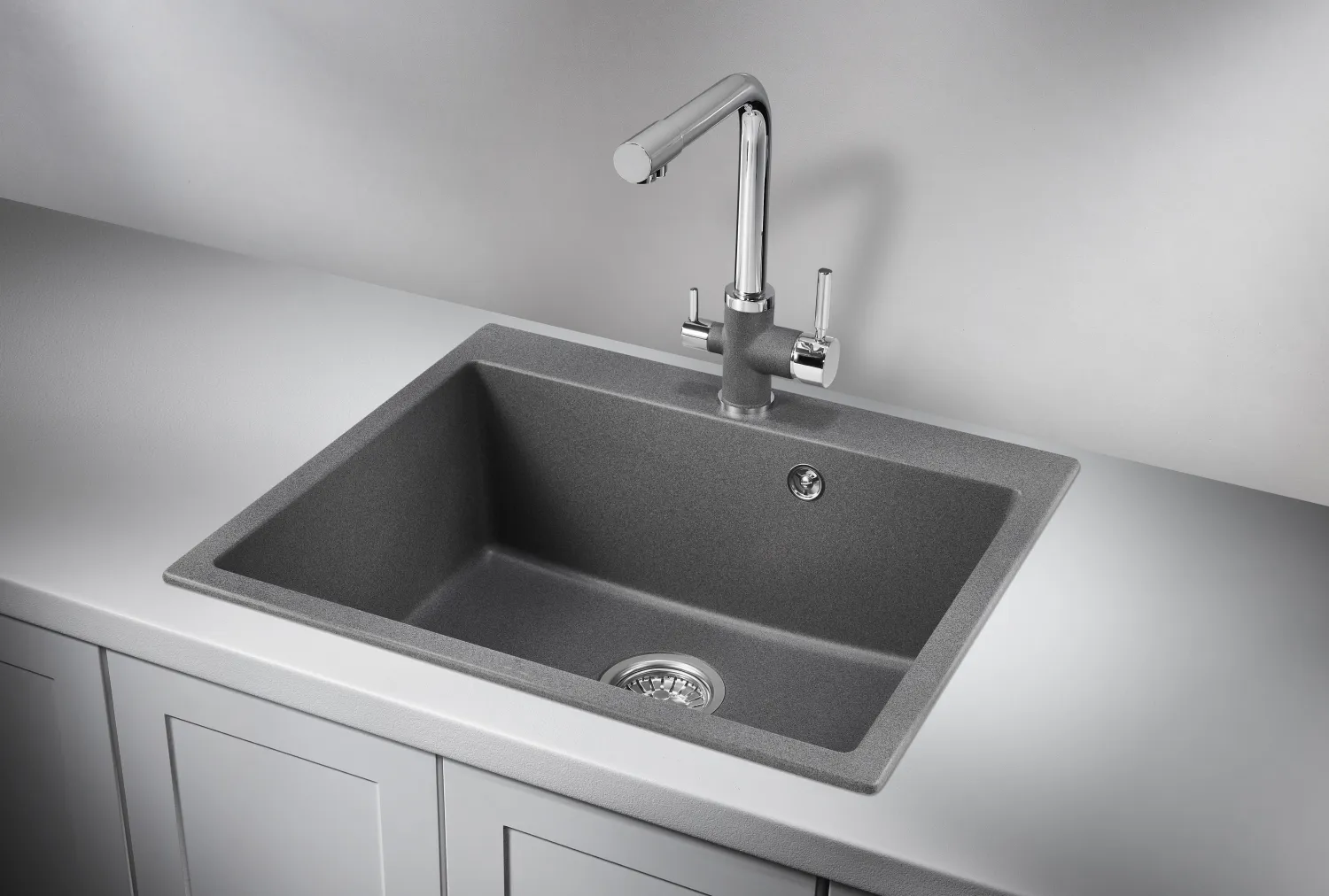 Мойка для кухни Granula 6001 графит, 60х52 см, квадратная