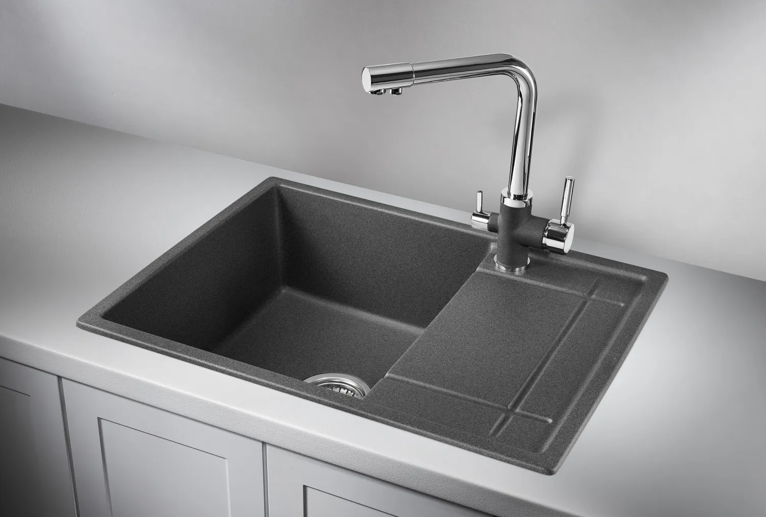 Мойка для кухни Granula 6501 графит, 65,5х50 см, прямоугольная