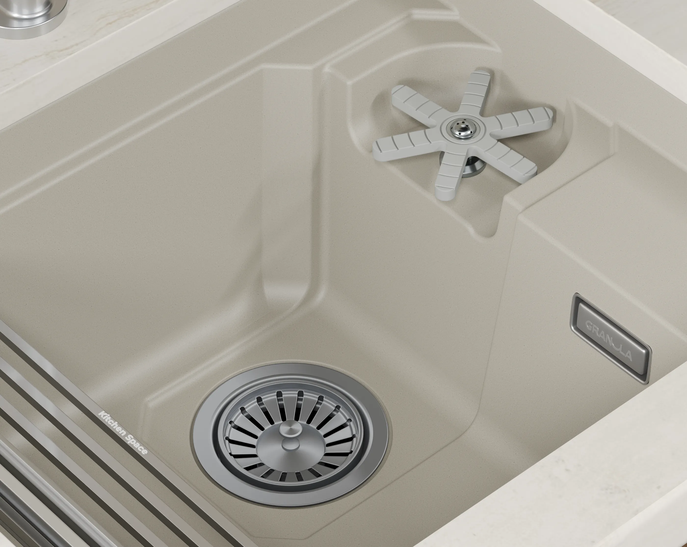 Мойка для кухни Granula Kitchen Space Rinzer 5505RU креман, 55х45 см, прямоугольная