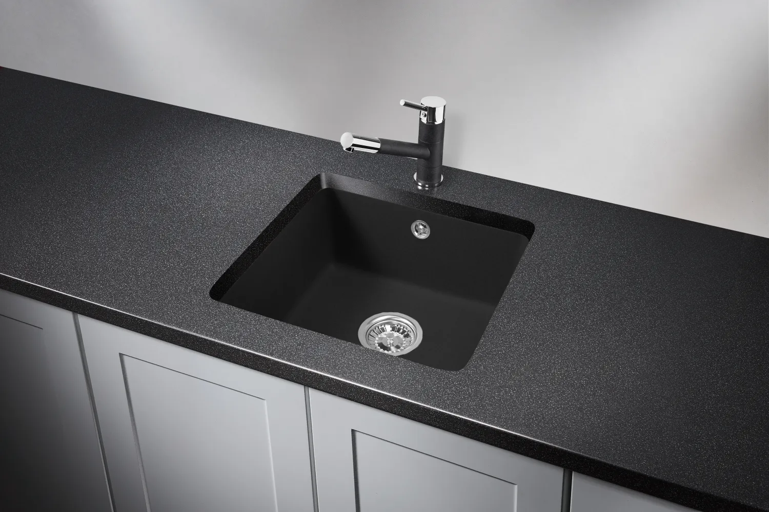 3601, ЧЁРНЫЙ, кухонная мойка, кварц