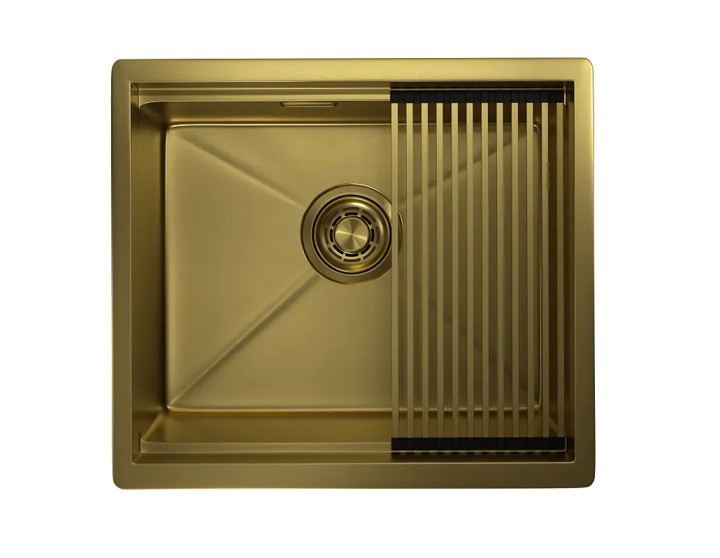 Мойка для кухни Granula Kitchen Space 5045U золото сатин, 50х44,5 см, прямоугольная