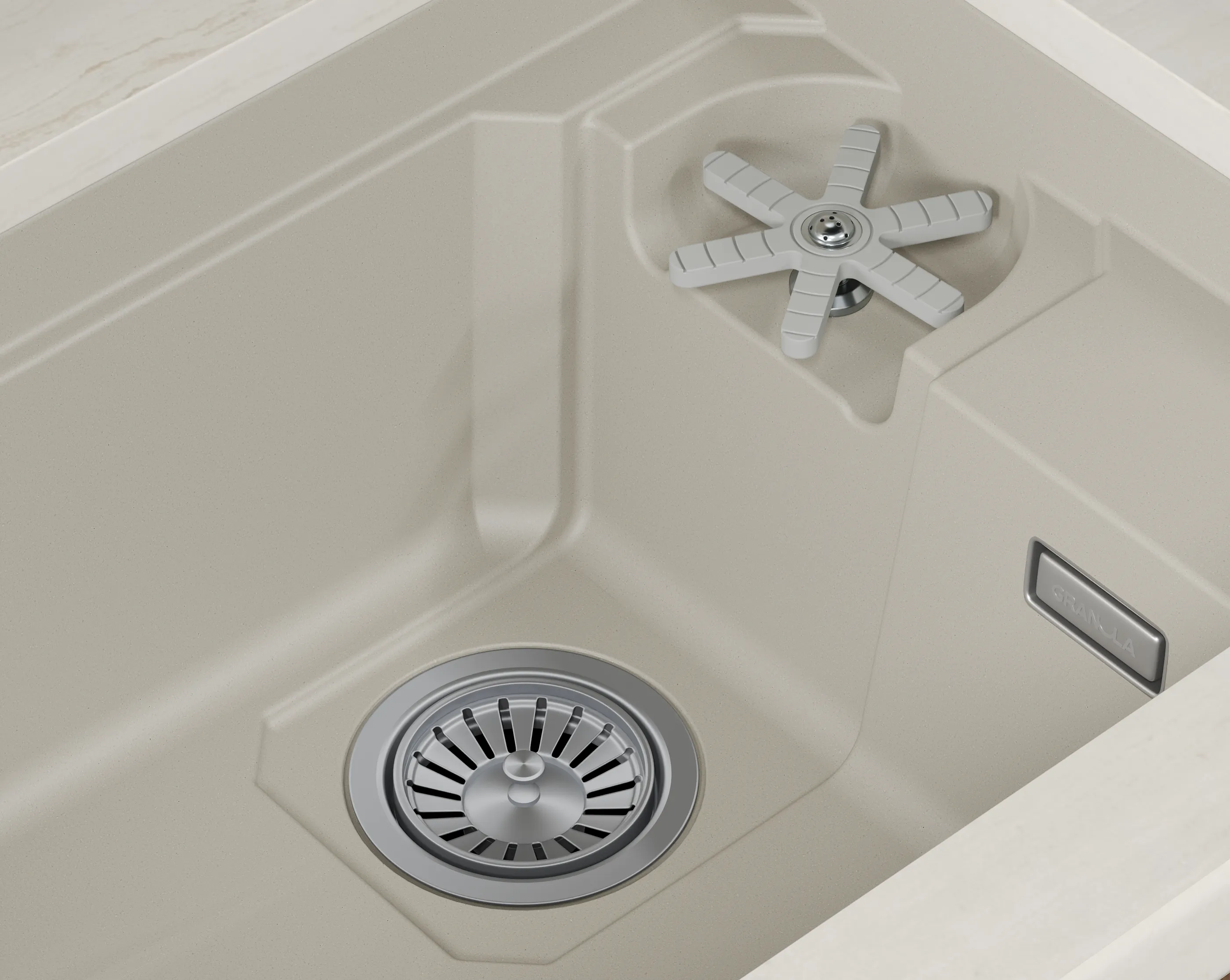 Мойка для кухни Granula Kitchen Space Rinzer 7309RU креман, 73х45 см, прямоугольная