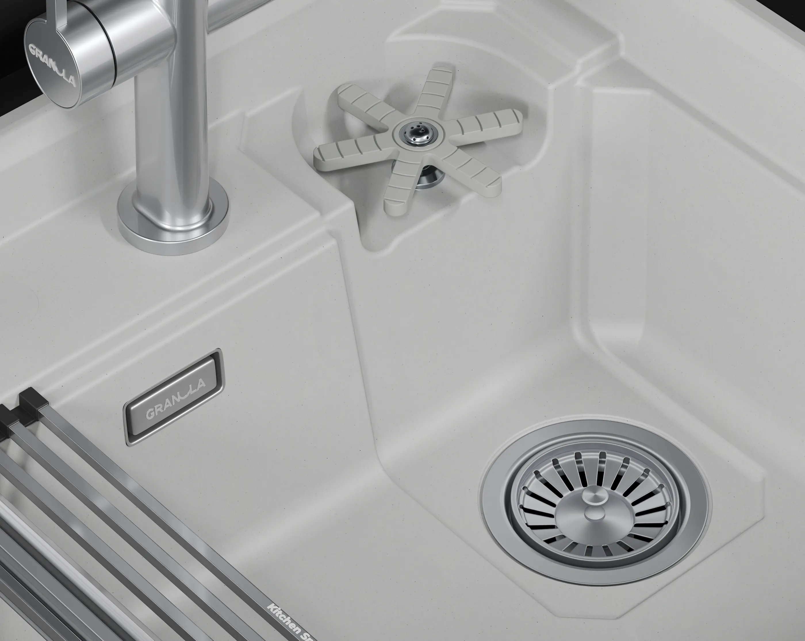 Мойка для кухни Granula Kitchen Space Rinzer 5807R арктик, 58х52 см, прямоугольная