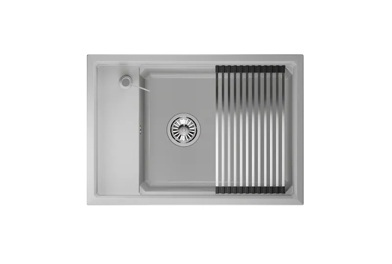 Мойка для кухни Granula Kitchen Space 7305 арктик, 73х51 см, прямоугольная