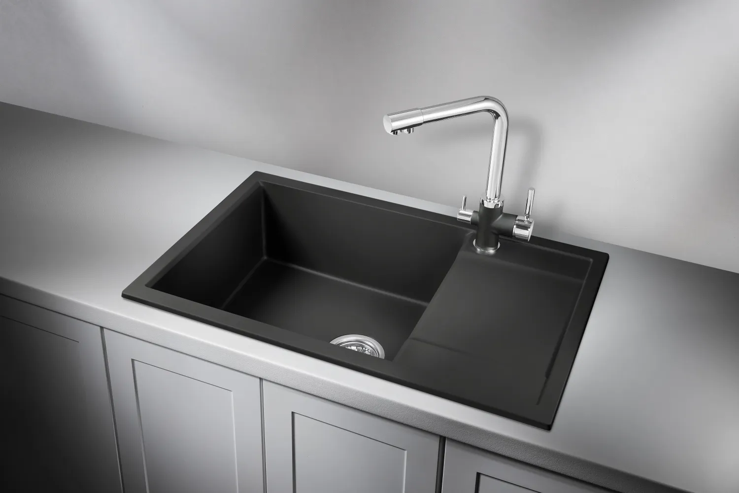 7805, ТУРМАЛИН, кухонная мойка, кварц