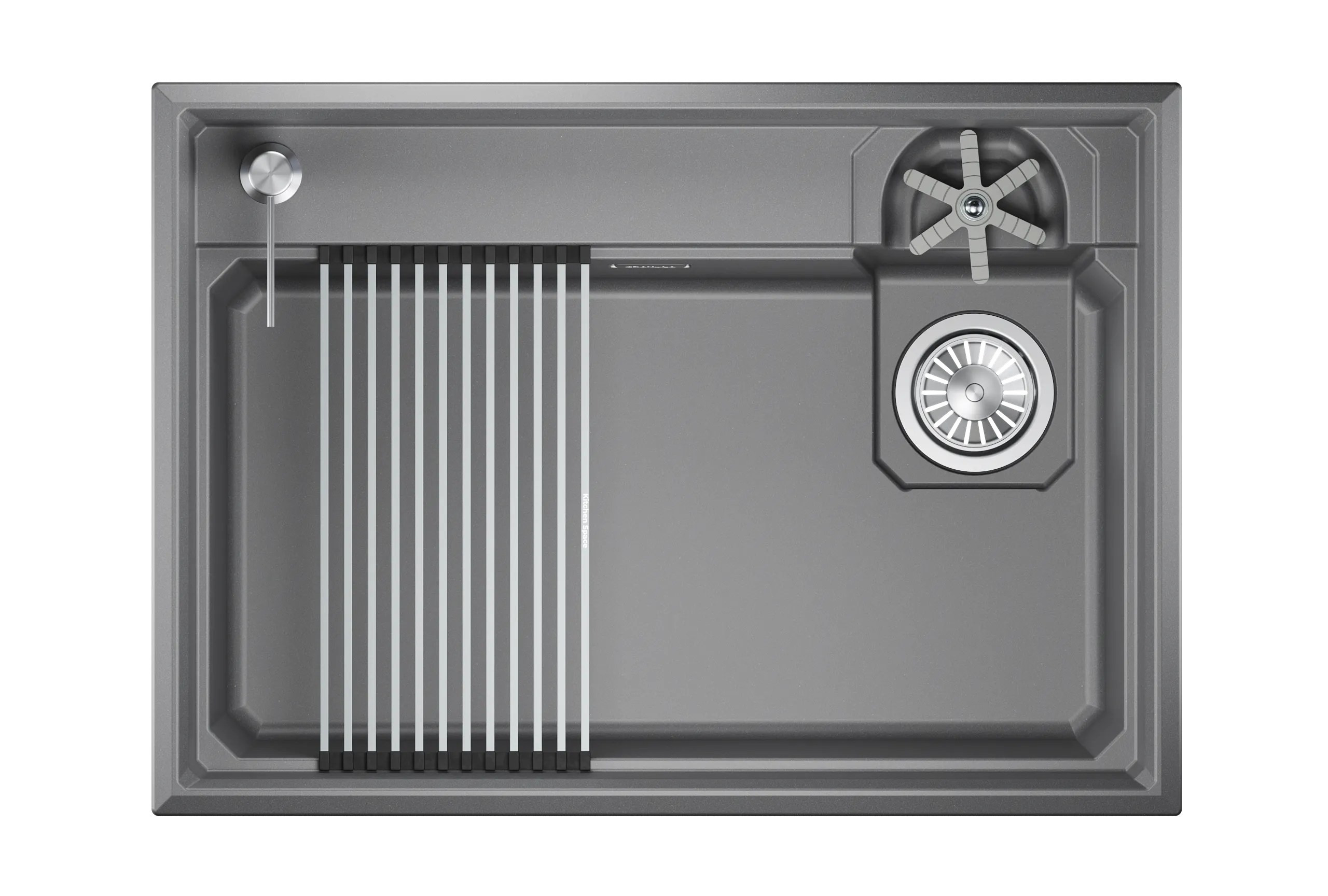 Мойка для кухни Granula Kitchen Space Rinzer 7308R алюминиум, 73х52 см, прямоугольная