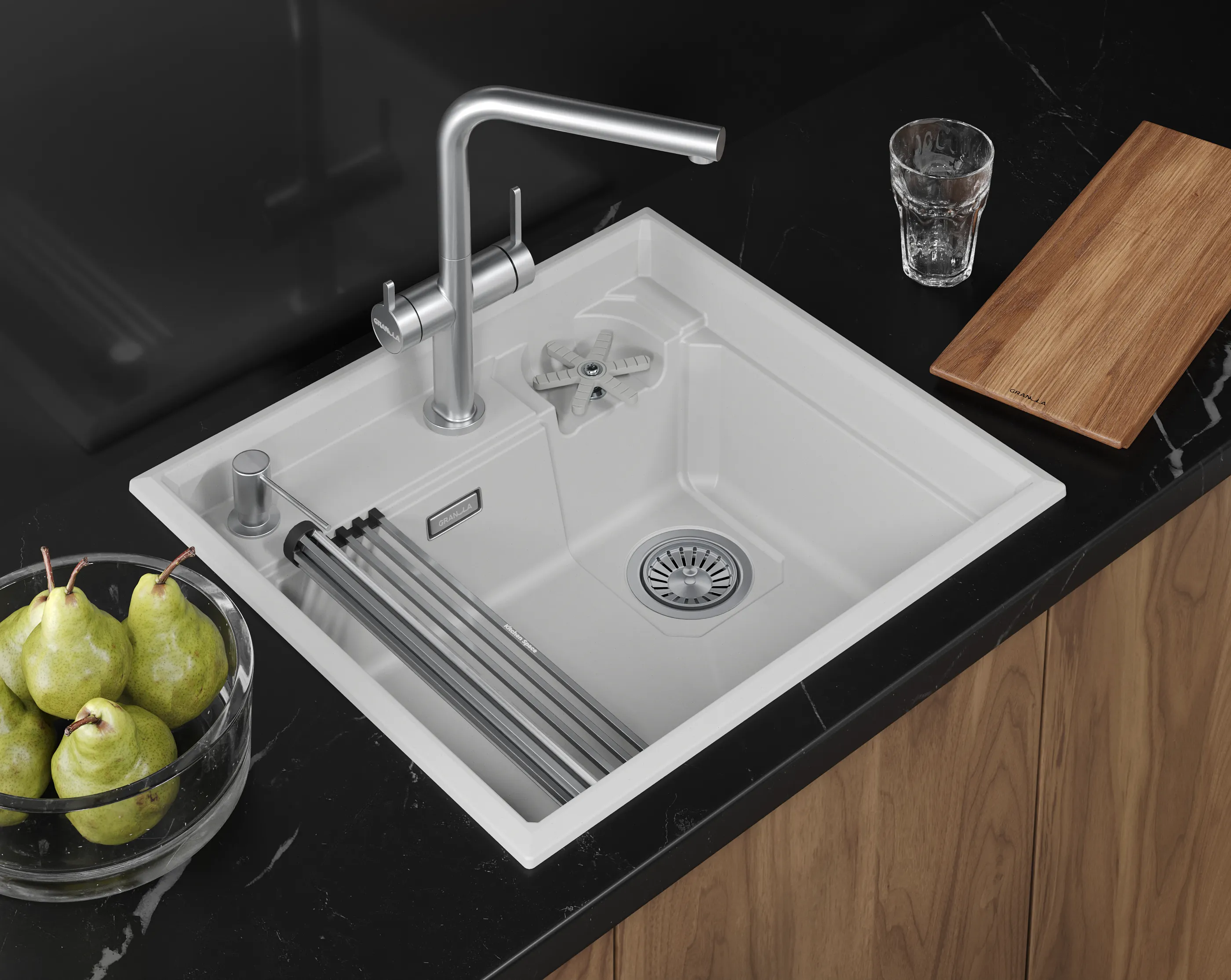Мойка для кухни Granula Kitchen Space Rinzer 5807R арктик, 58х52 см, прямоугольная