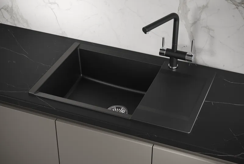 ES-7807, ТУРМАЛИН, кухонная мойка, кварц, ESTETICA