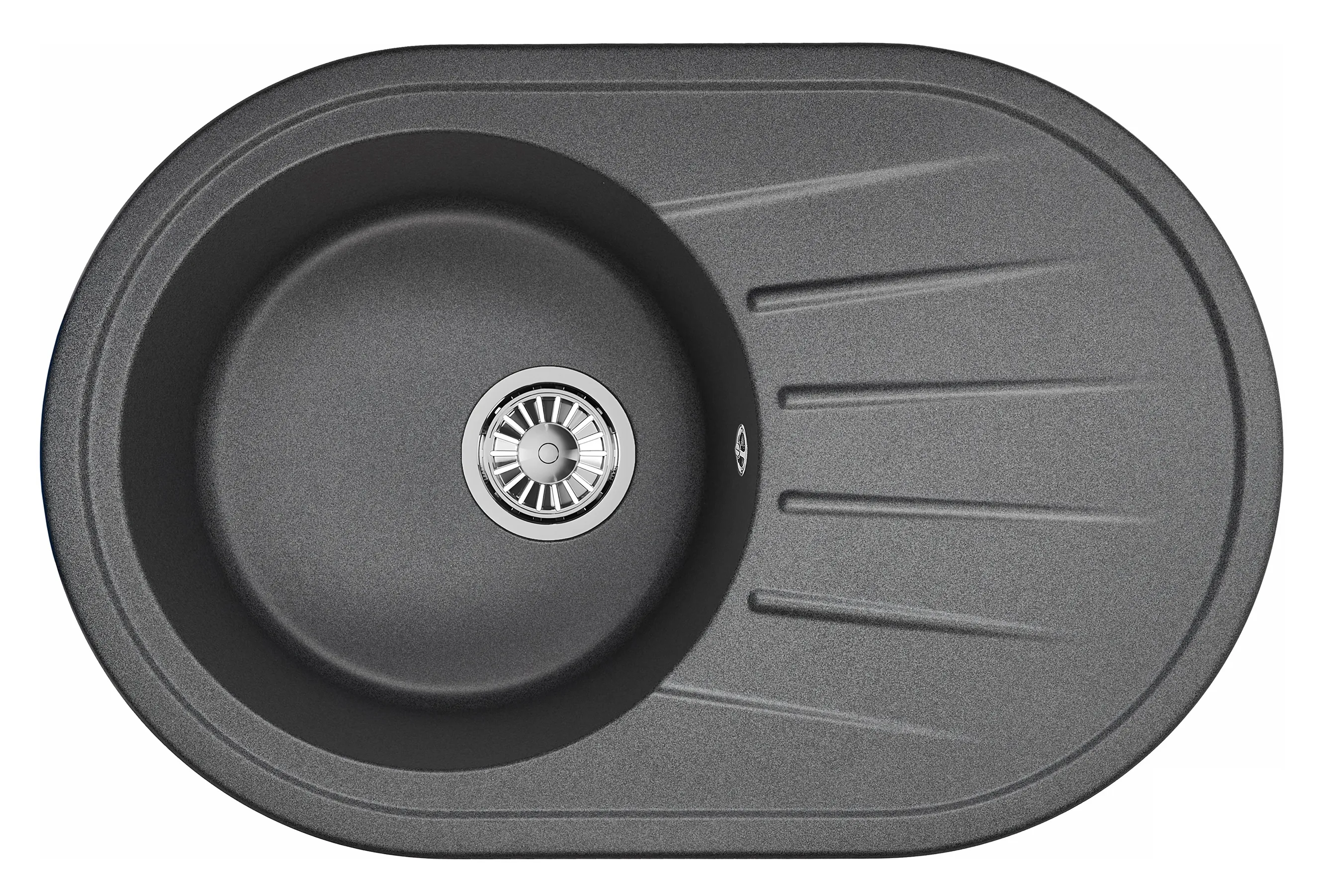 Мойка для кухни Granula Standart 7601 графит, 76х50 см, овальная