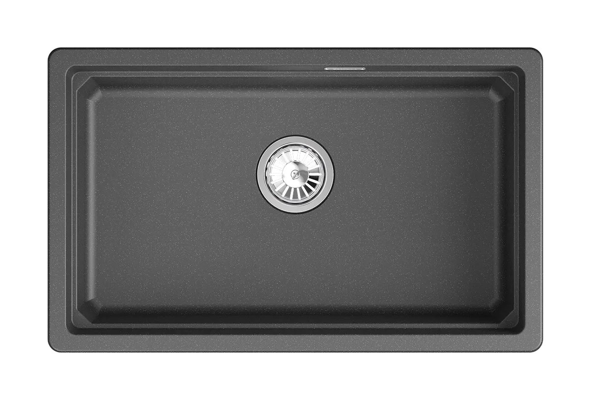 KS-7303iU, ЧЁРНЫЙ  кухонная мойка, кварц