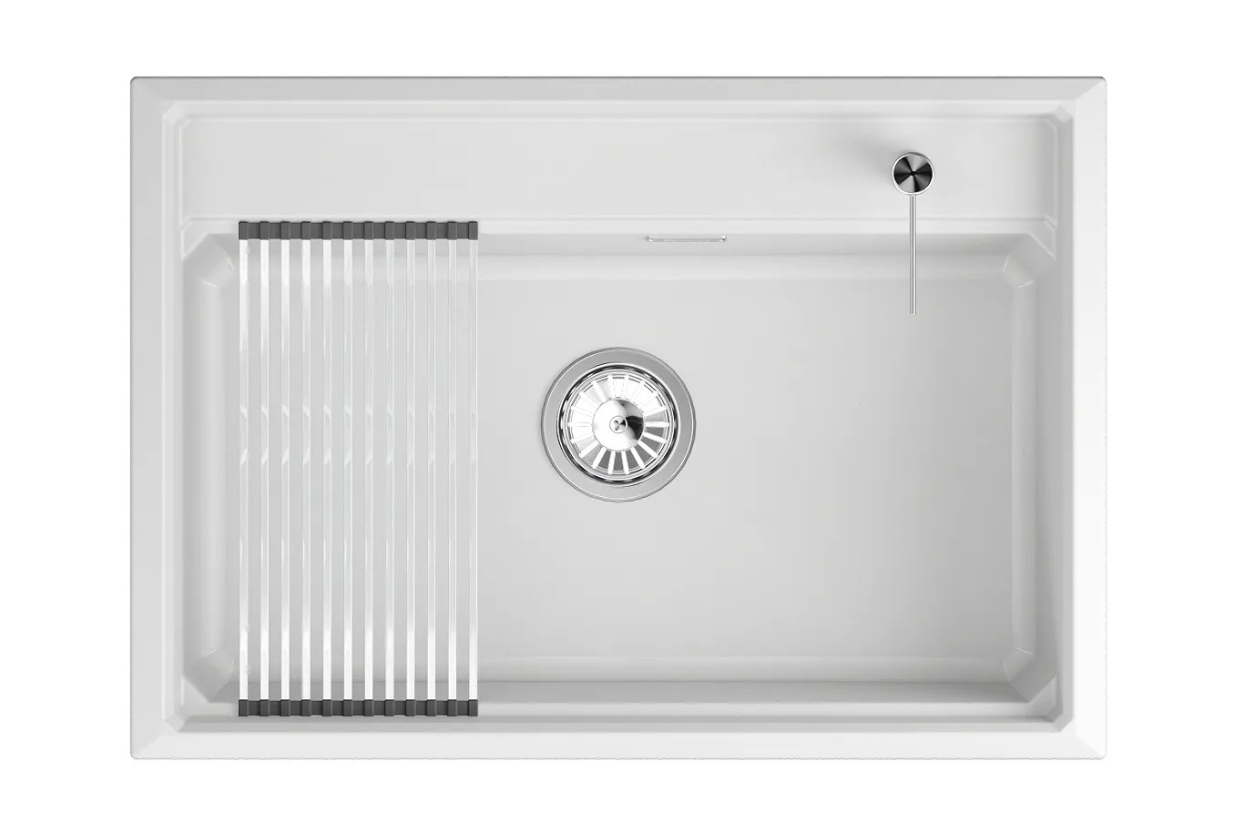 Мойка для кухни Granula Kitchen Space 7301i арктик, 73х51 см, прямоугольная