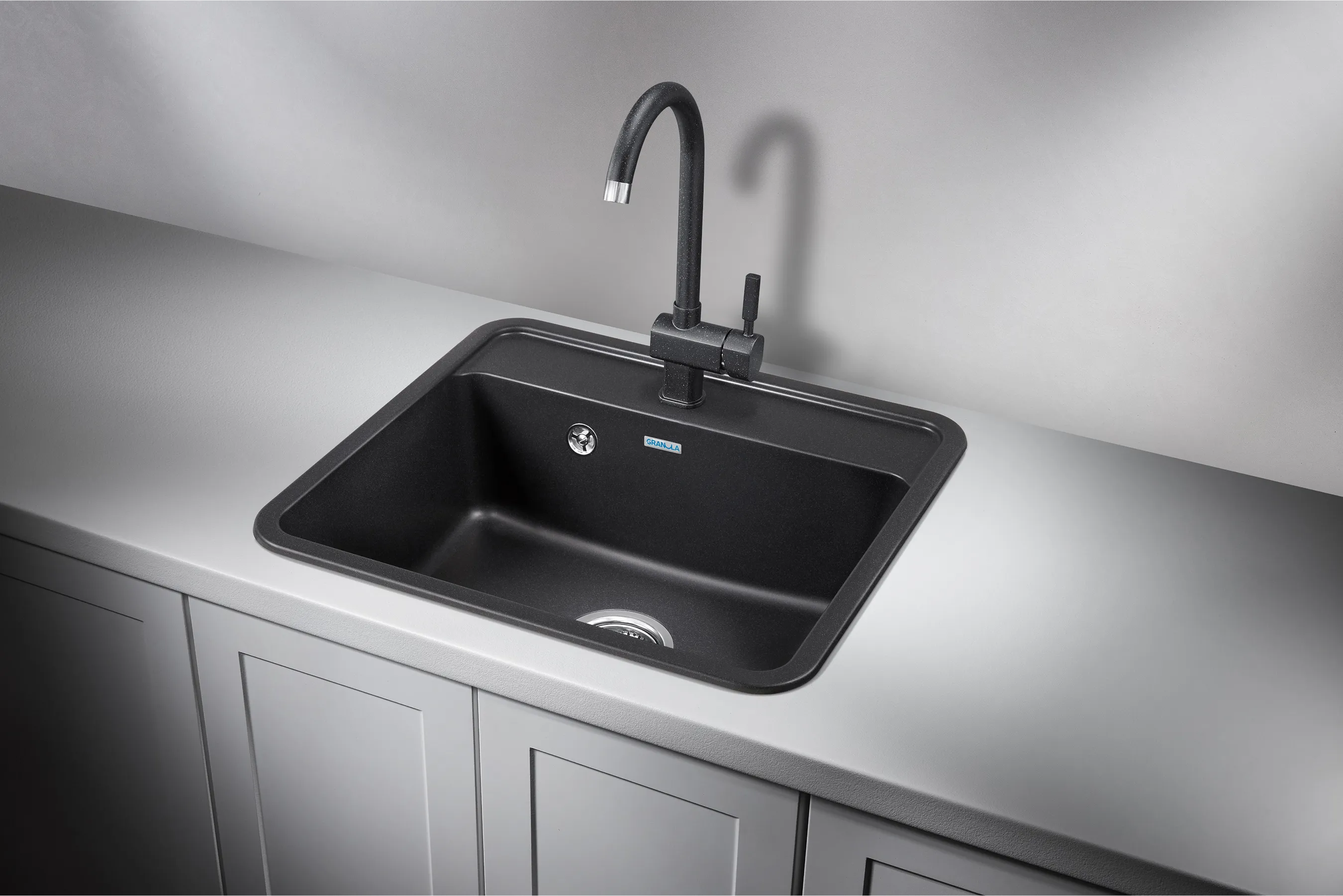 5601, ЧЁРНЫЙ, кухонная мойка, СтандАРТ кварц