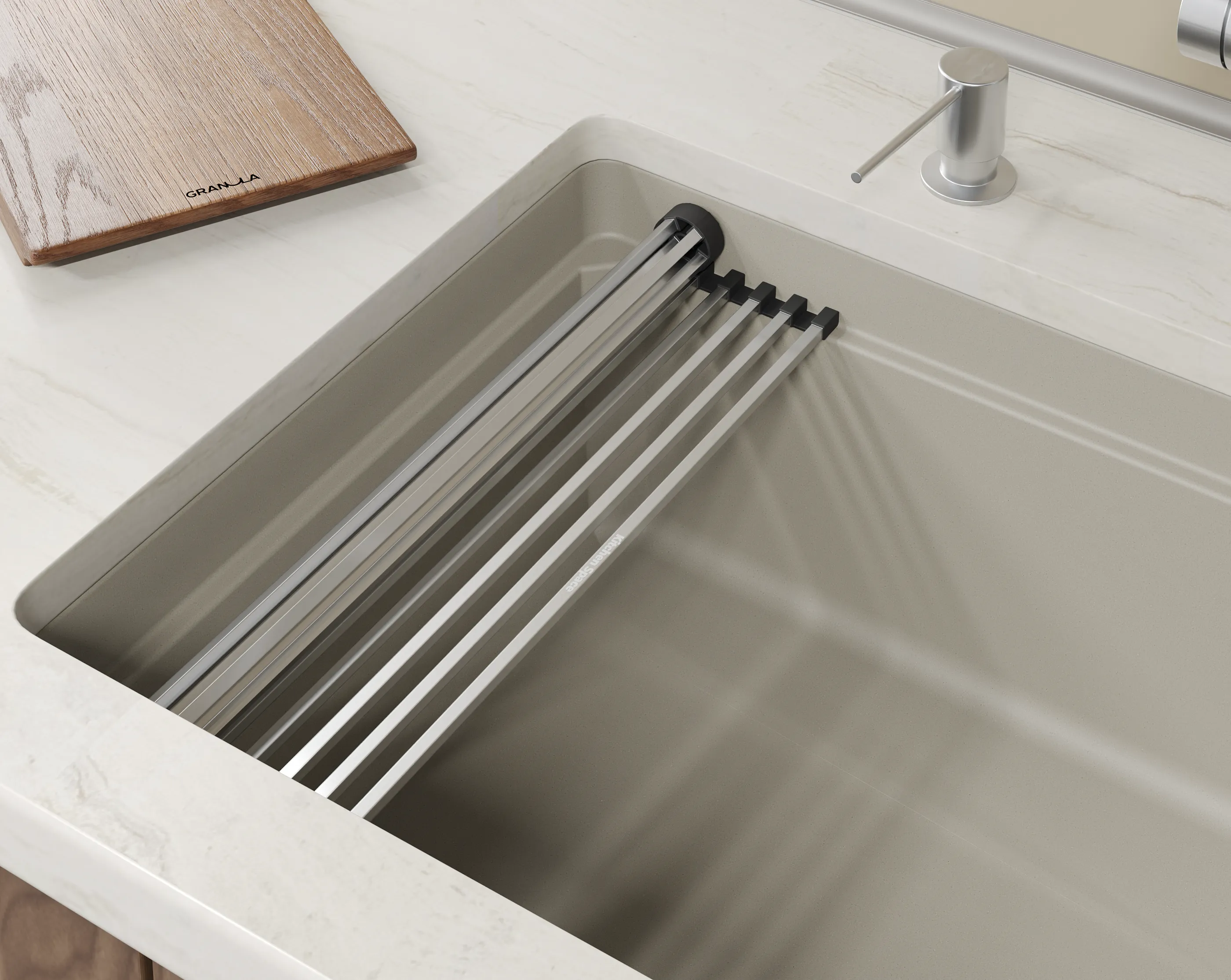 Мойка для кухни Granula Kitchen Space Rinzer 7309RU креман, 73х45 см, прямоугольная