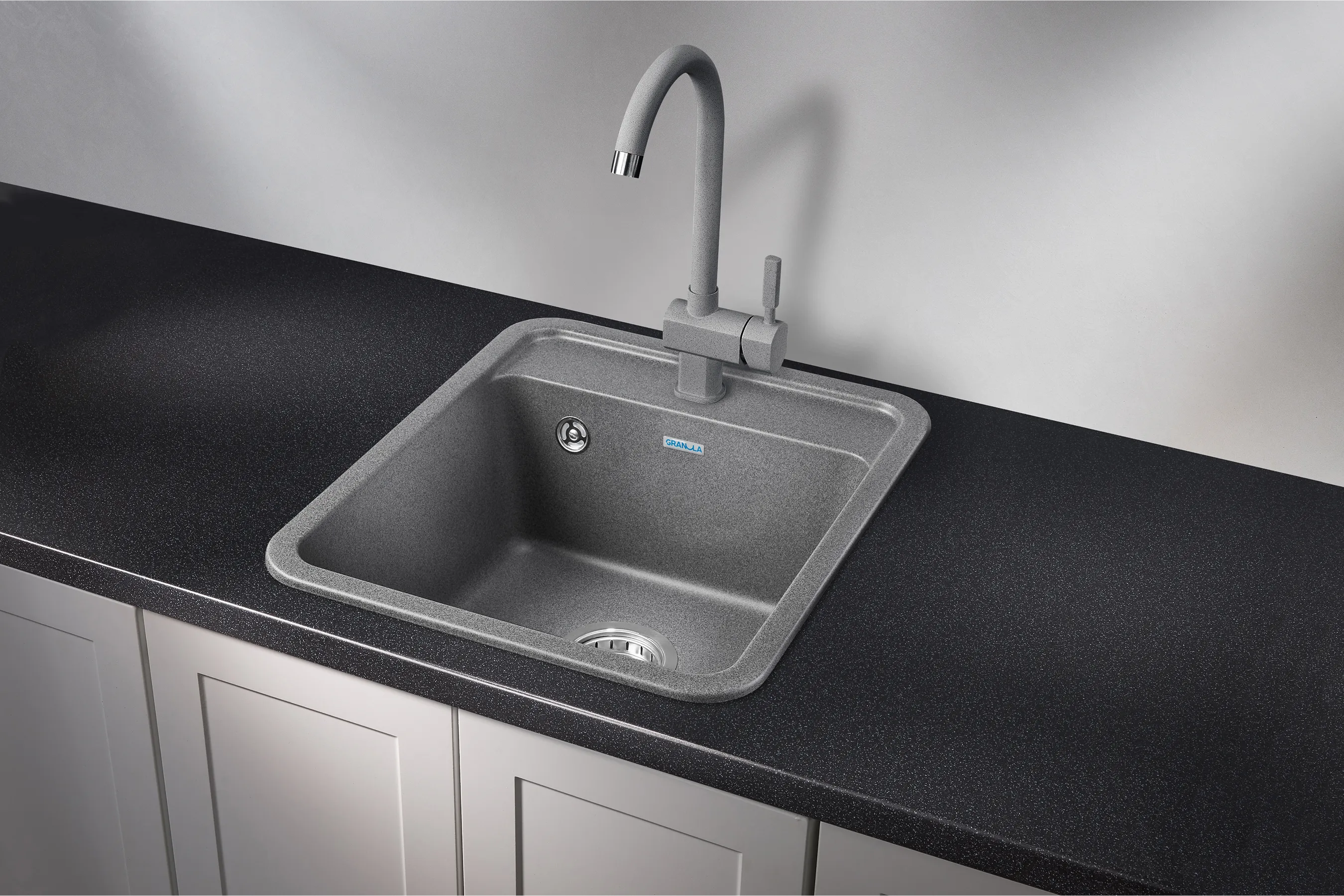 Мойка для кухни Granula Standart 4202 графит, 42х50 см, квадратная
