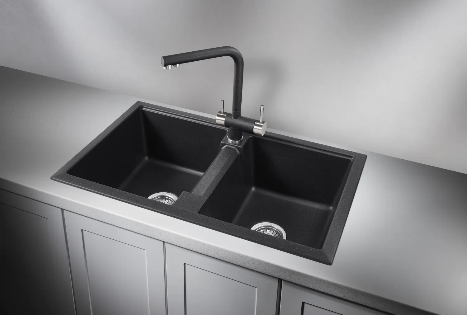 8101, ЧЁРНЫЙ, кухонная мойка, кварц