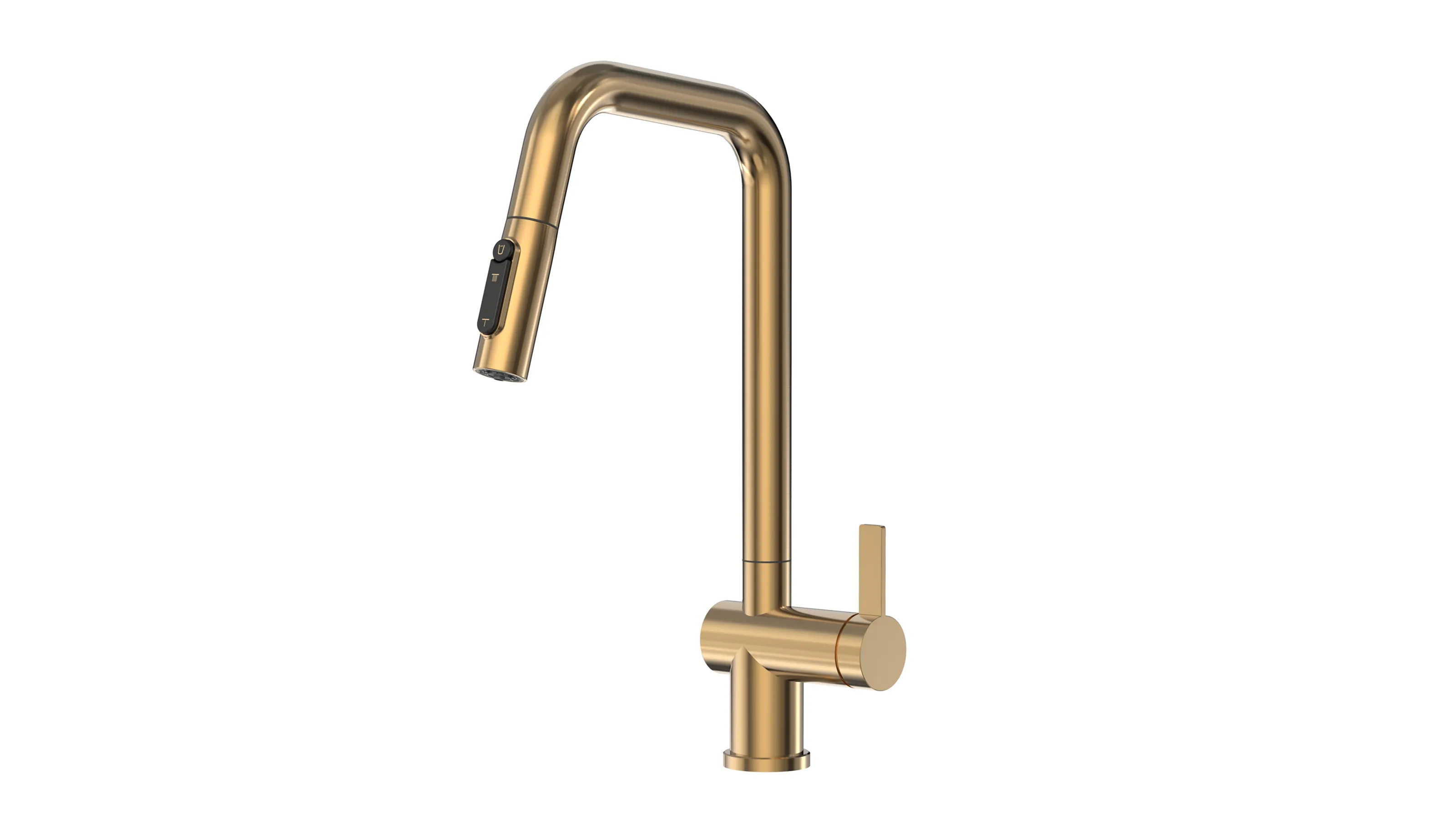 Смеситель для кухни Granula Kitchen Space 7273 золото сатин, подключение к фильтру, выдвижной излив, с душем