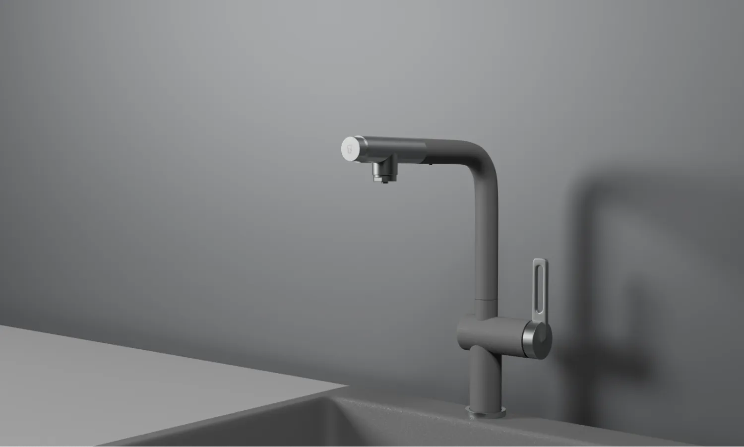 GR-8169, АЛЮМИНИУМ, СМЕСИТЕЛЬ КУХОННЫЙ С ВЫДВИЖНЫМ ИЗЛИВОМ