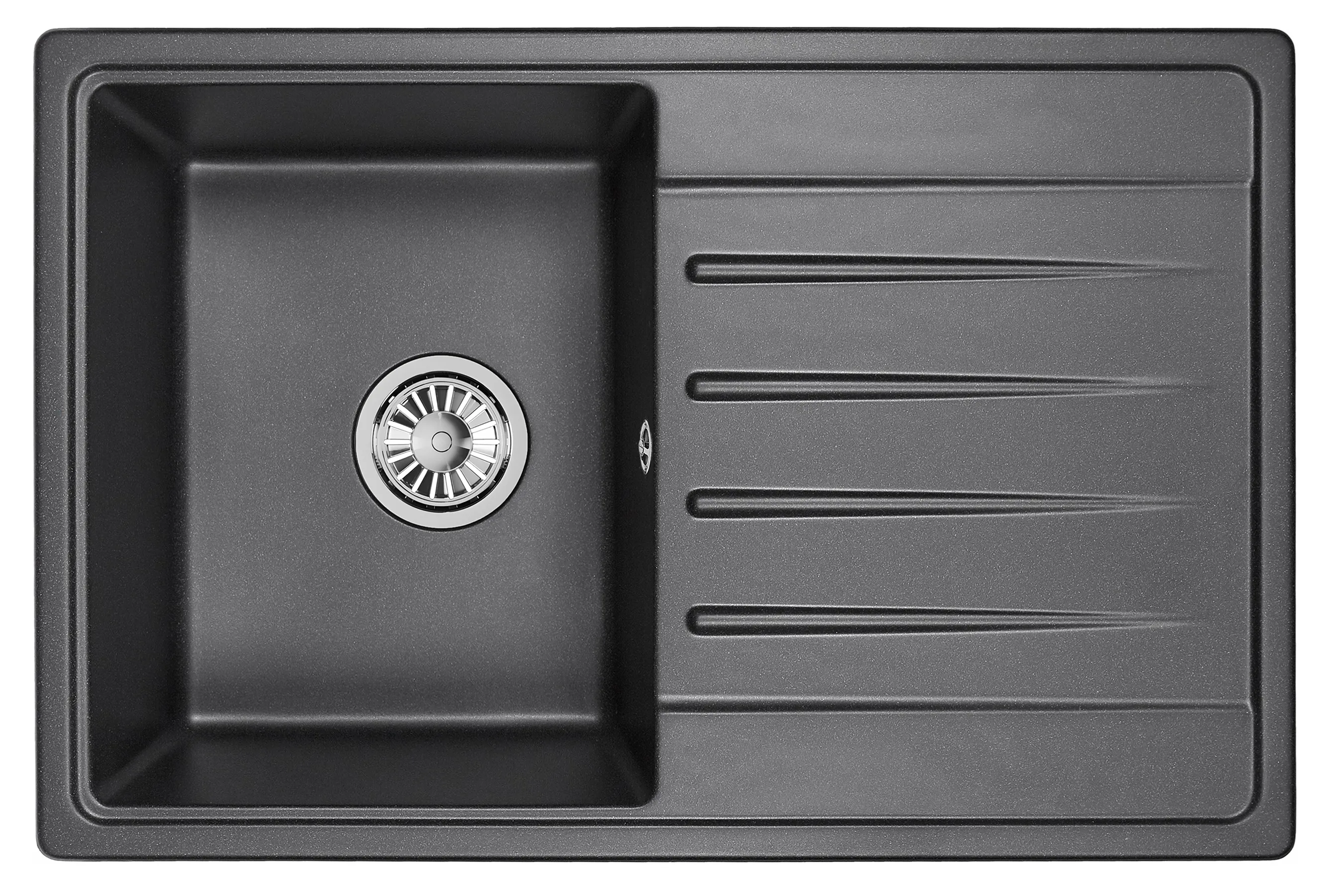 7602, ЧЁРНЫЙ, кухонная мойка, СтандАРТ кварц