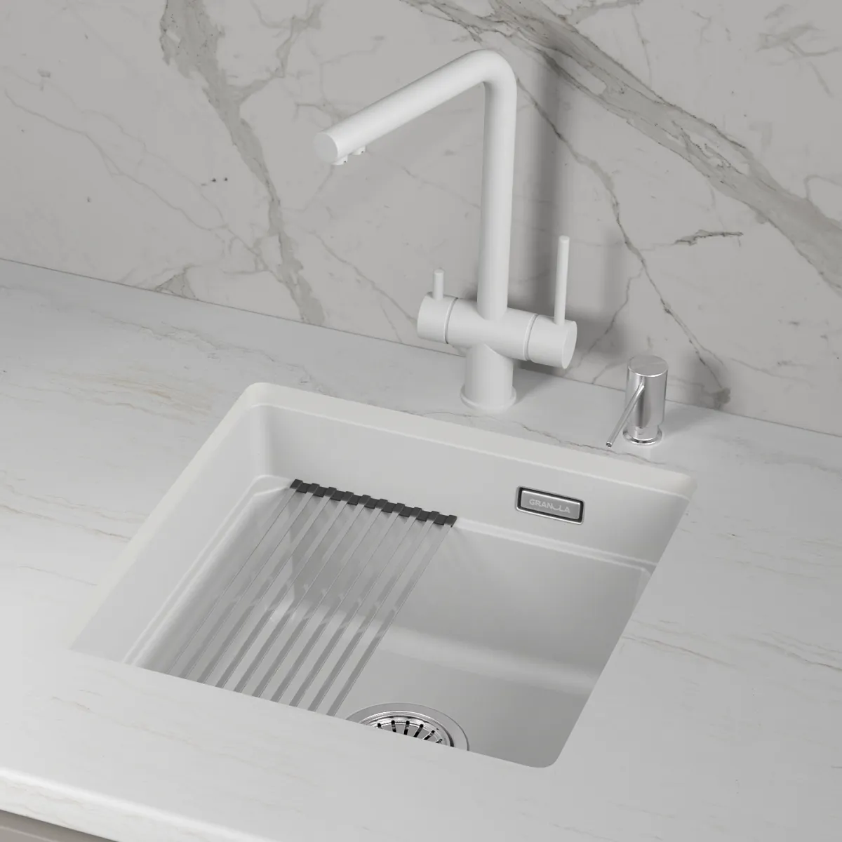 Мойка для кухни Granula Kitchen Space 4501iU арктик, 45х45 см, квадратная