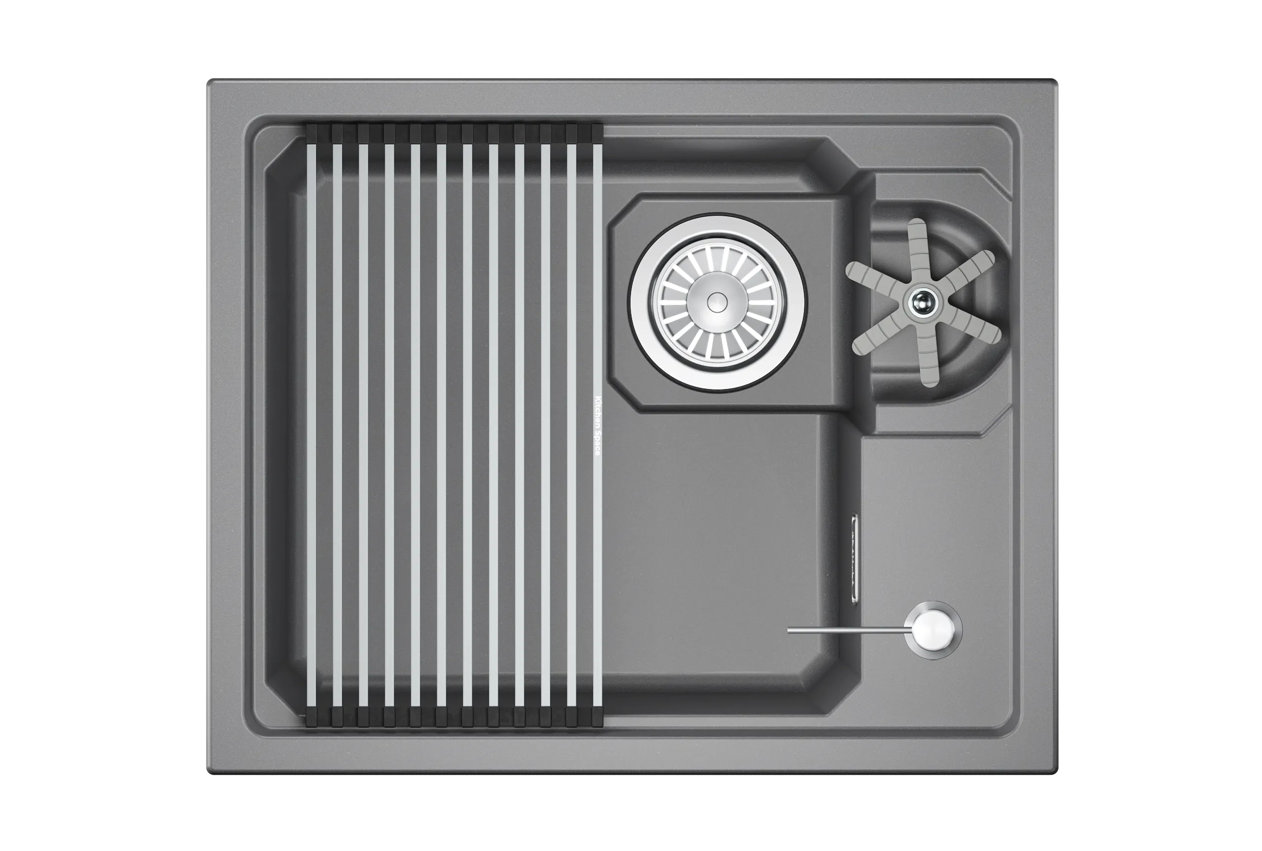Мойка для кухни Granula Kitchen Space Rinzer 5505RU алюминиум, 55х45 см, прямоугольная
