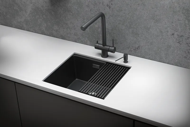 Мойка для кухни Granula Kitchen Space 5045U черный матовый, 50х44,5 см, прямоугольная
