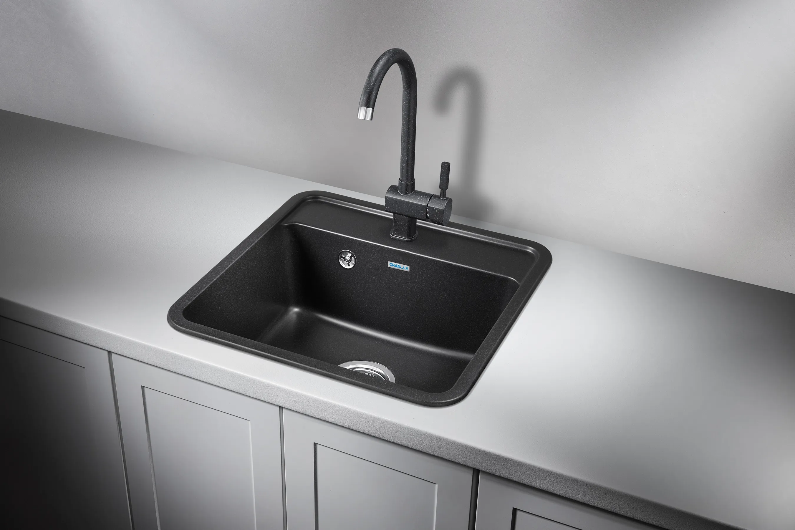 5001, ЧЁРНЫЙ, кухонная мойка, СтандАРТ кварц