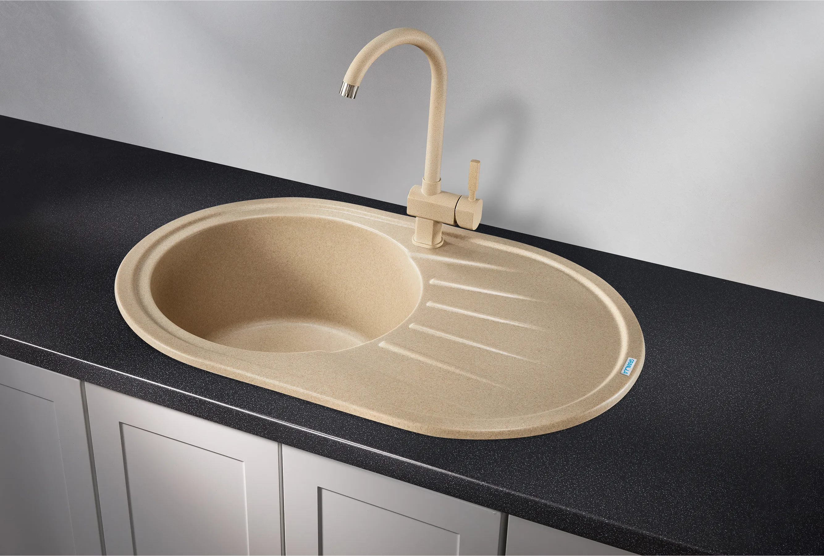 7601, БЕЖЕВЫЙ, кухонная мойка, СтандАРТ кварц