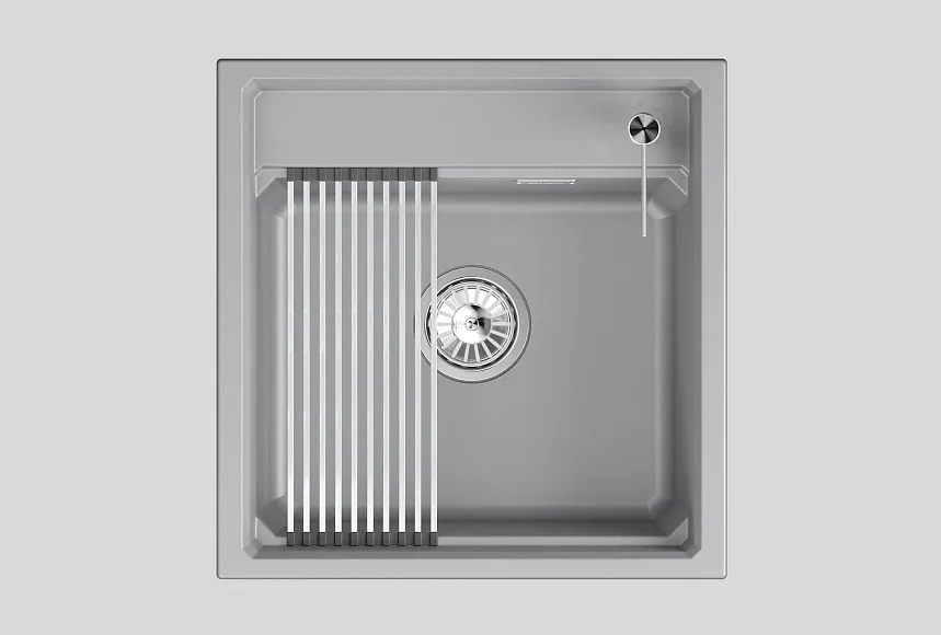 KS-5002i, АЛЮМИНИУМ  кухонная мойка, кварц