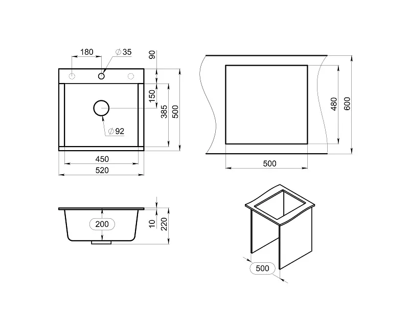 ES-5201, АЛЮМИНИУМ, кухонная мойка, кварц, ESTETICA