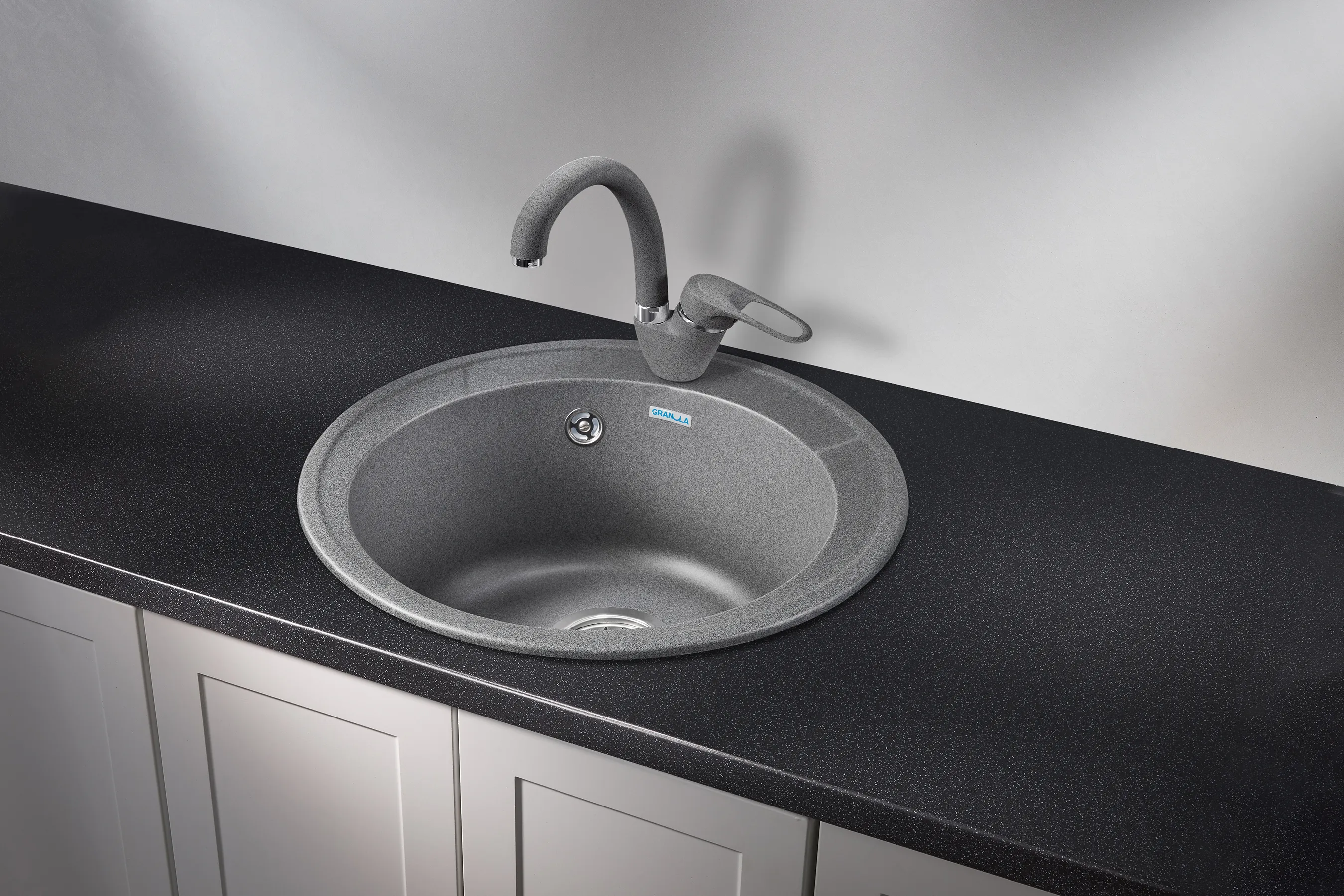 Мойка для кухни Granula Standart 4802 графит, D48 см, круглая