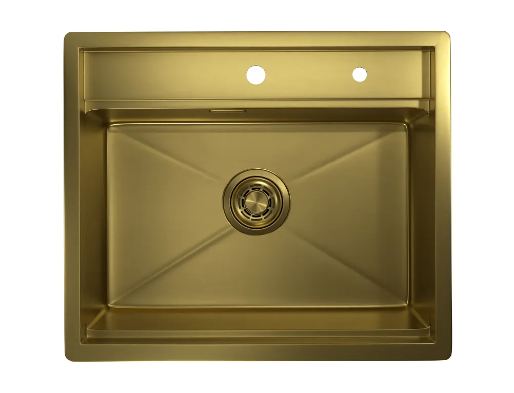 Мойка для кухни Granula Kitchen Space 6051 золото сатин, 60х51 см, прямоугольная