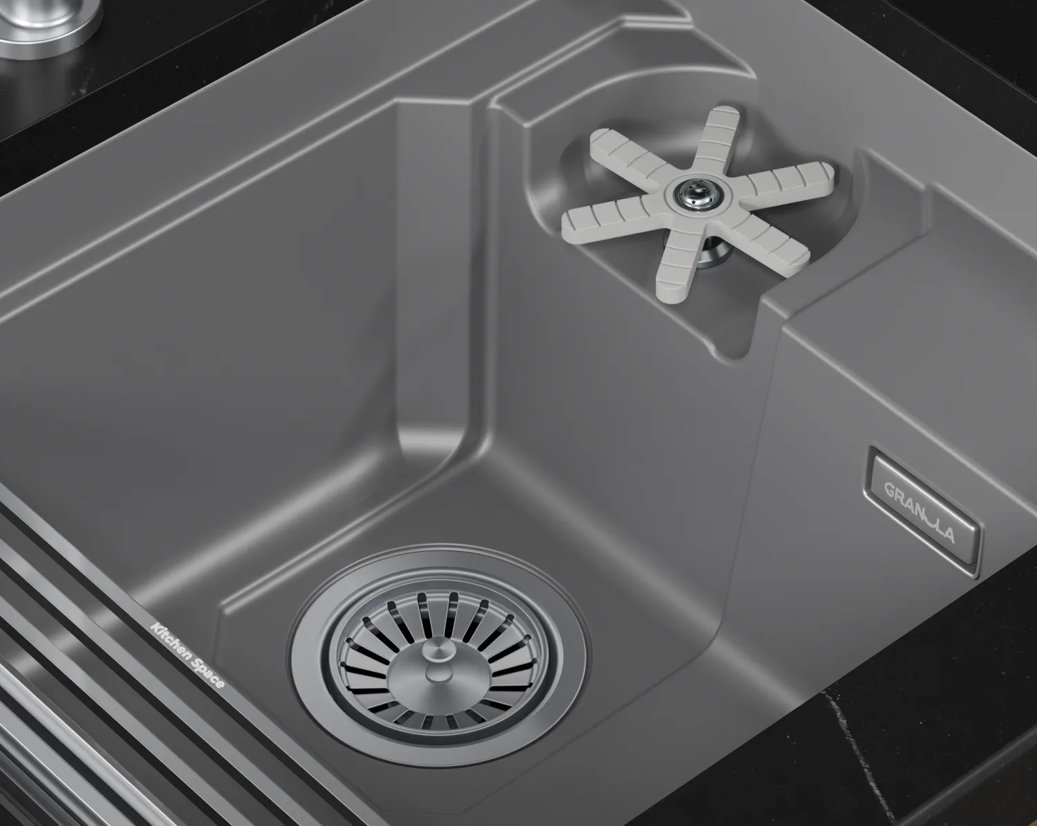 5505RU, АЛЮМИНИУМ, кухонная мойка, кварц KITCHEN SPACE RINZER