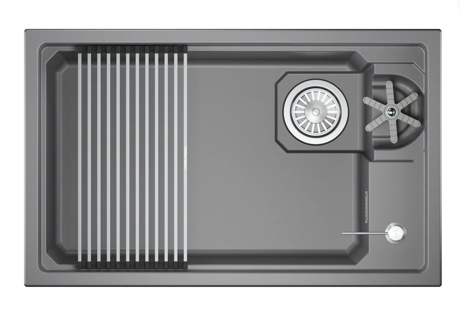 Мойка для кухни Granula Kitchen Space Rinzer 7309RU алюминиум, 73х45 см, прямоугольная