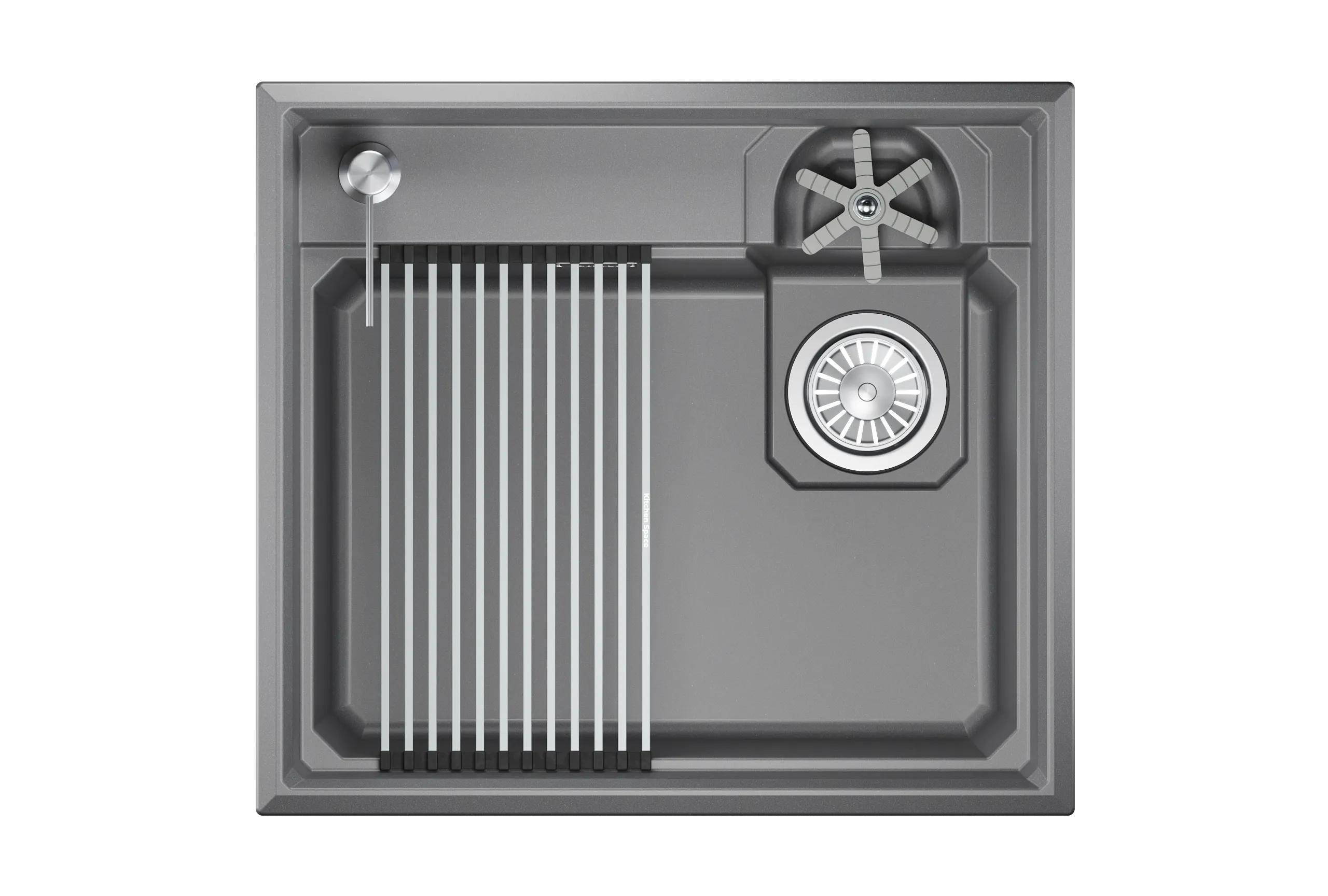Мойка для кухни Granula Kitchen Space Rinzer 5807R алюминиум, 58х52 см, прямоугольная