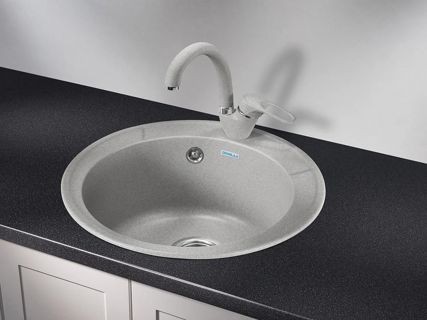Мойка для кухни Granula Standart 4802 базальт, D48 см, круглая