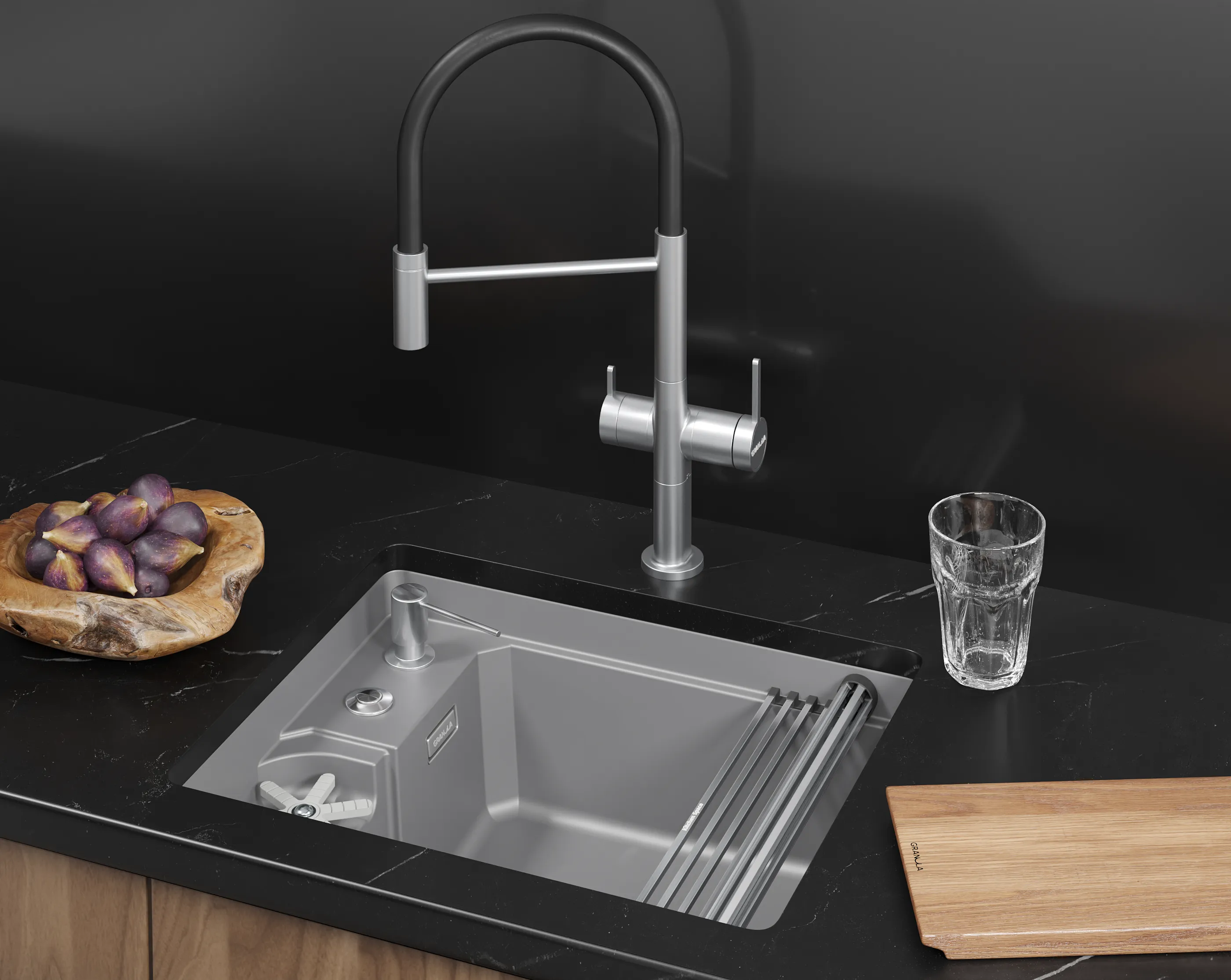 Мойка для кухни Granula Kitchen Space Rinzer 5505RU алюминиум, 55х45 см, прямоугольная