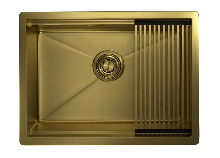 Мойка для кухни Granula Kitchen Space 6045U золото сатин, 60х44,5 см, прямоугольная