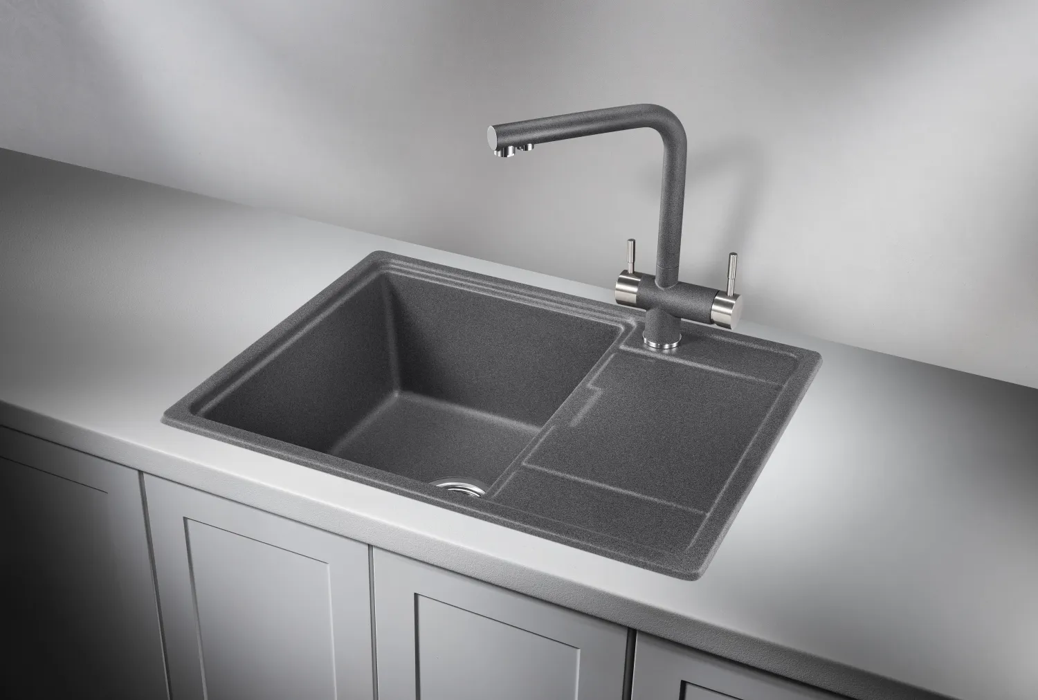 Мойка для кухни Granula 6503 графит, 65х50 см, прямоугольная