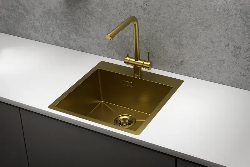 Мойка для кухни Granula 5151 золото сатин, 51х51 см, квадратная