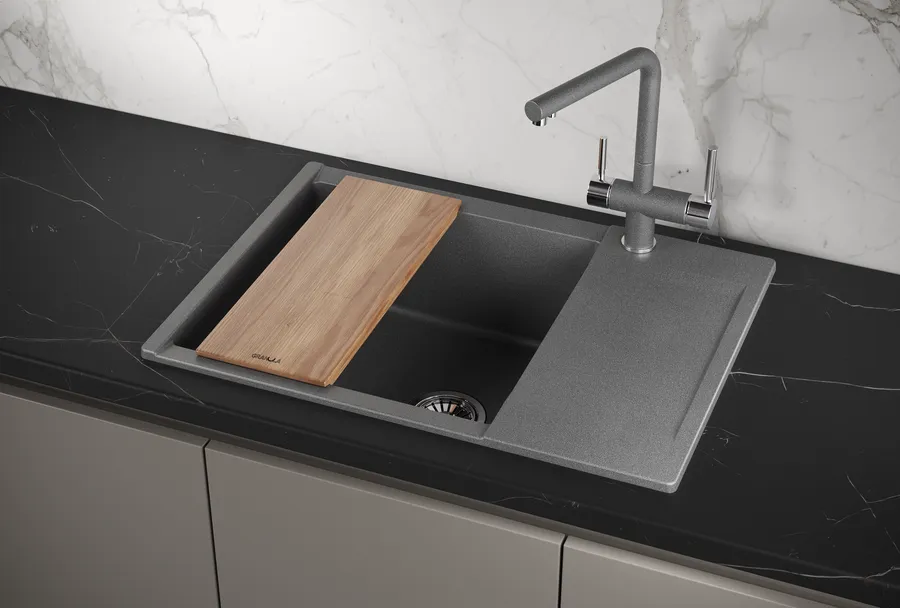 Мойка для кухни Granula Estetica 7003 графит, 70х50 см, прямоугольная