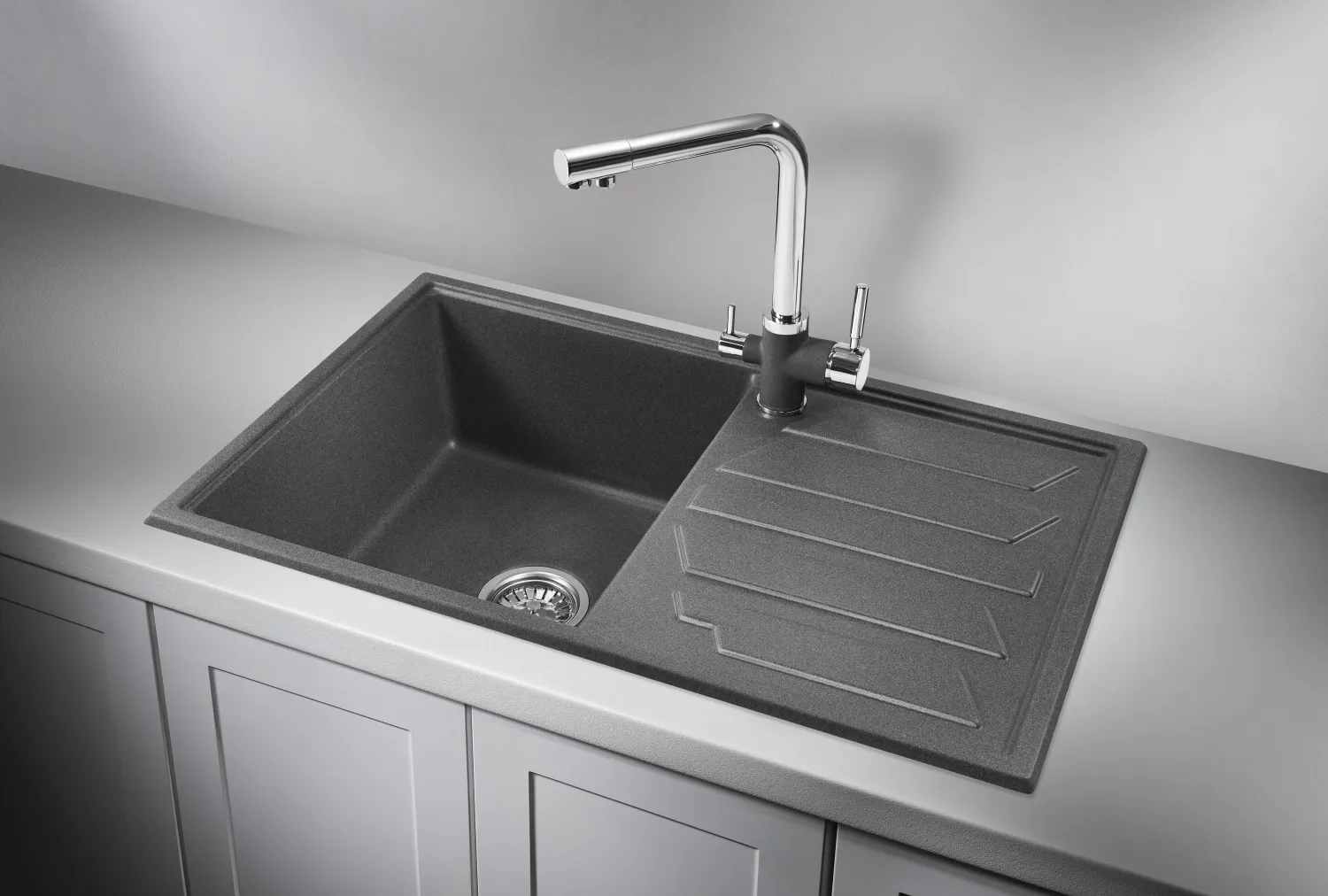 Мойка для кухни Granula 8002 графит, 80х50 см, прямоугольная