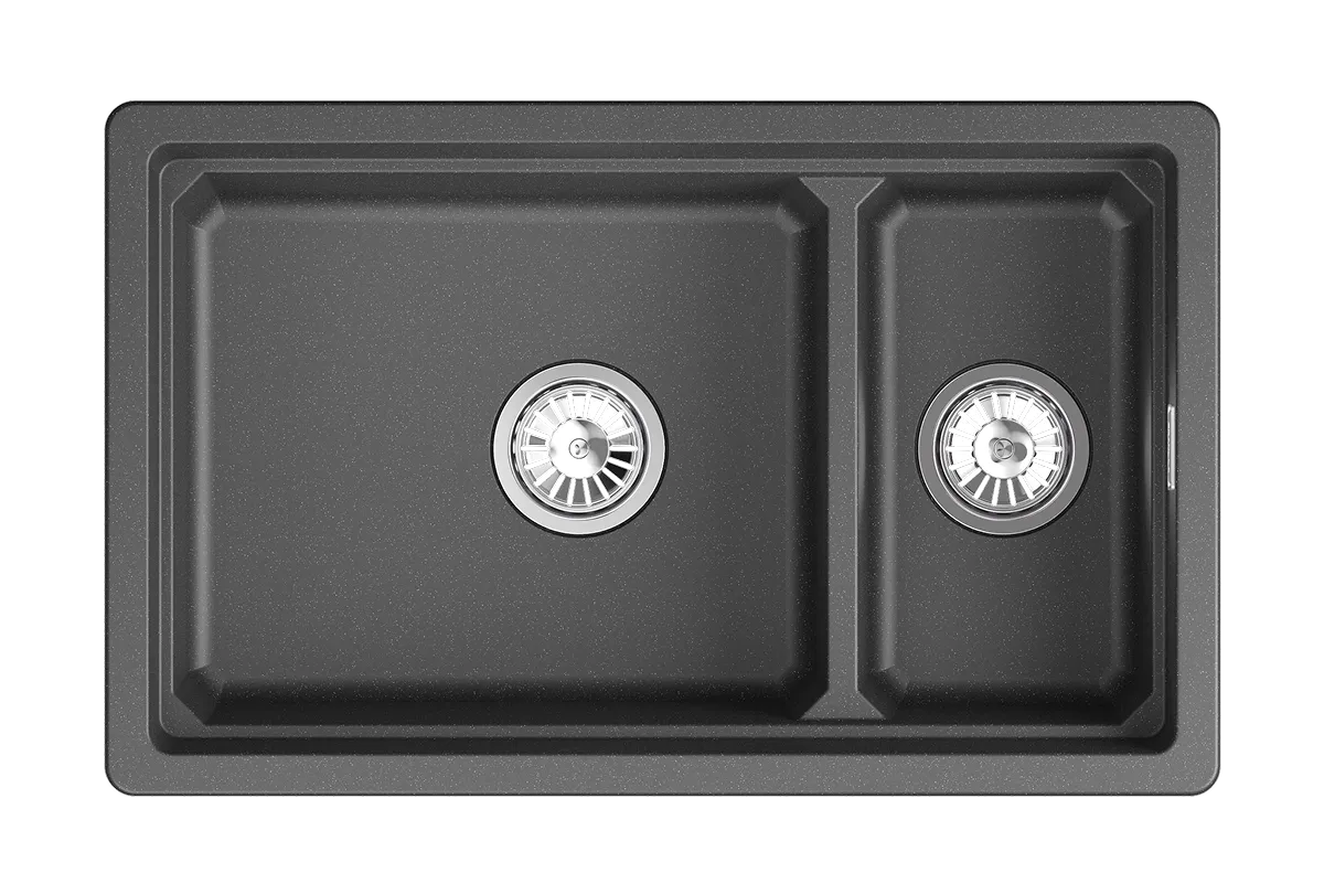 KS-7304iU, ЧЁРНЫЙ  кухонная мойка, кварц