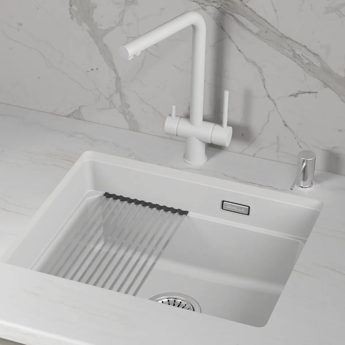 Мойка для кухни Granula Kitchen Space 5501iU арктик, 55х45 см, прямоугольная