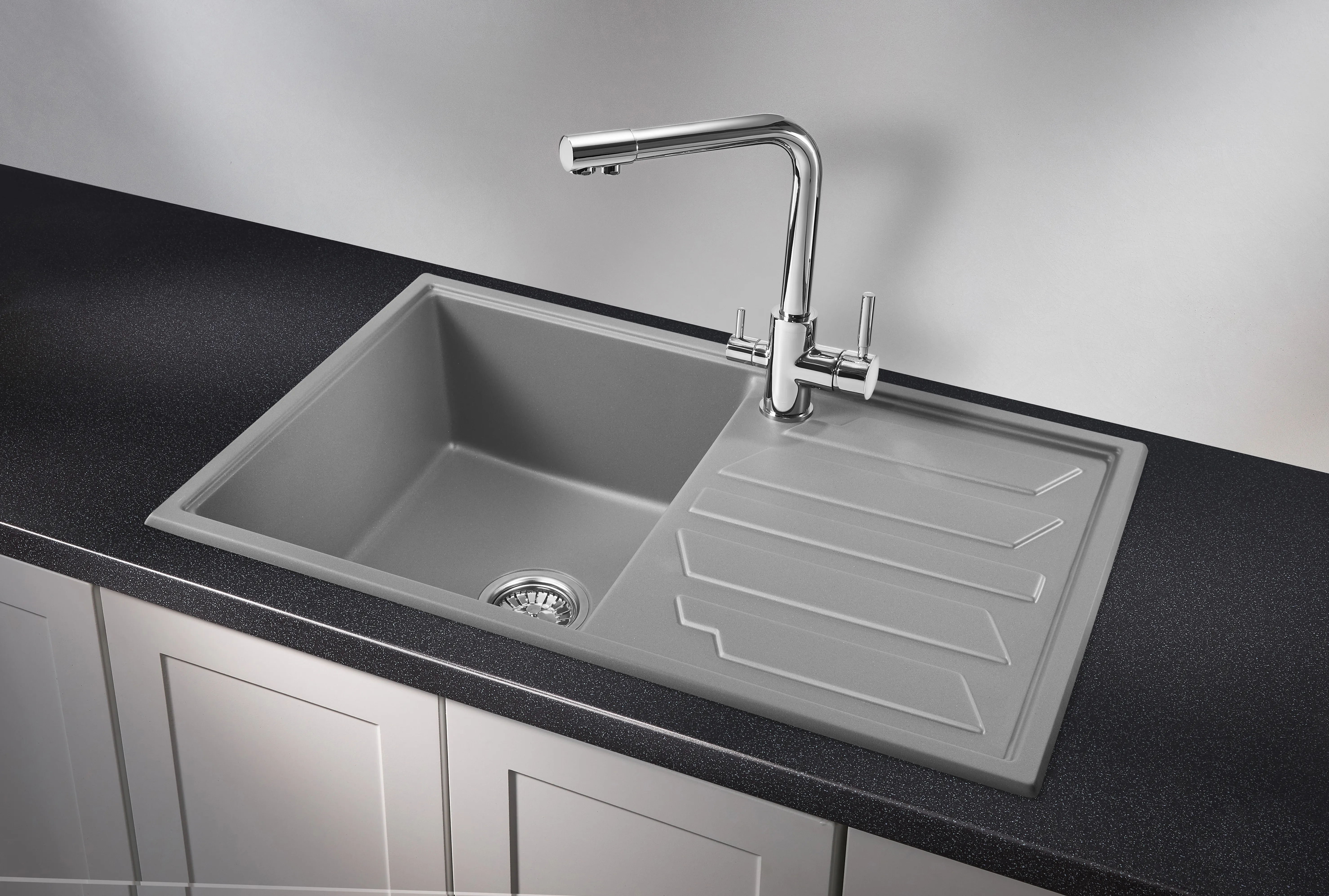 8002, АЛЮМИНИУМ, кухонная мойка, кварц