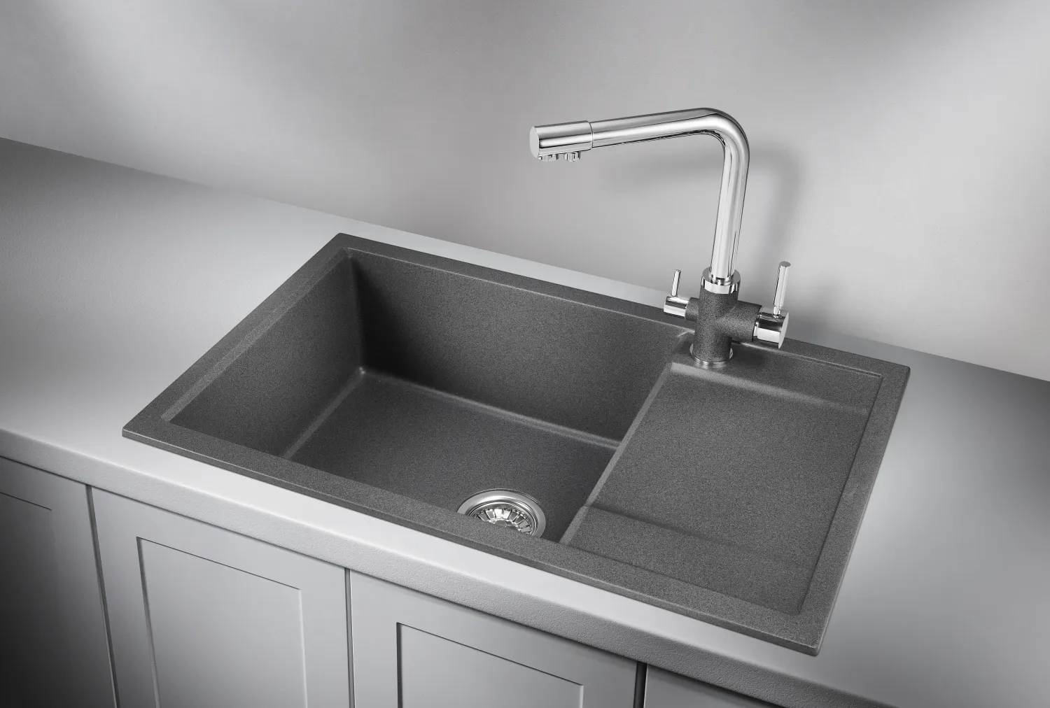 Мойка для кухни Granula 7805 графит, 78х50 см, прямоугольная