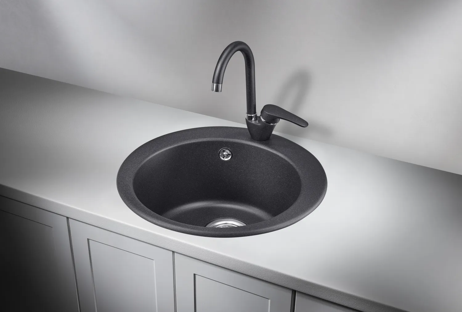 4801, ЧЁРНЫЙ, кухонная мойка, кварц